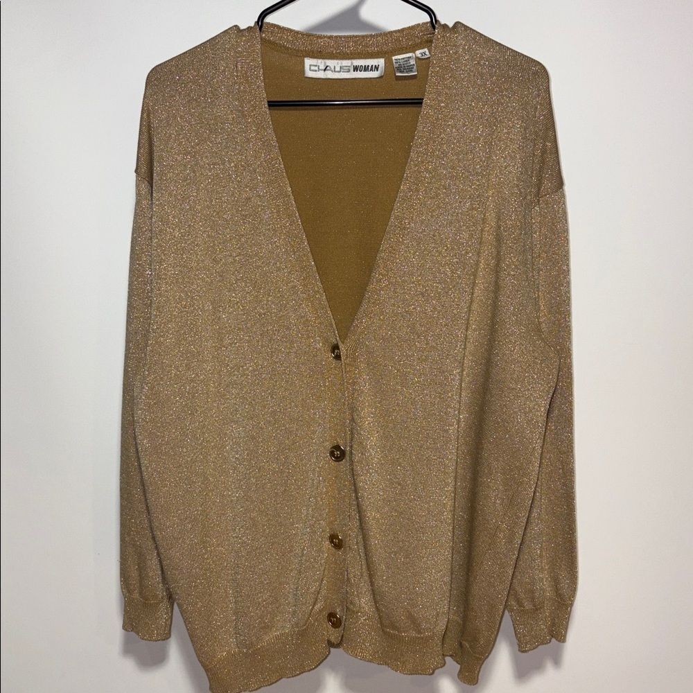 Gold Button-Up Cardigan sweater